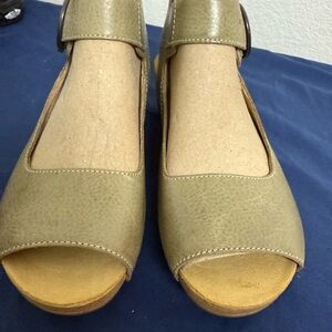 Dansko Olive Green Wedge Sandals